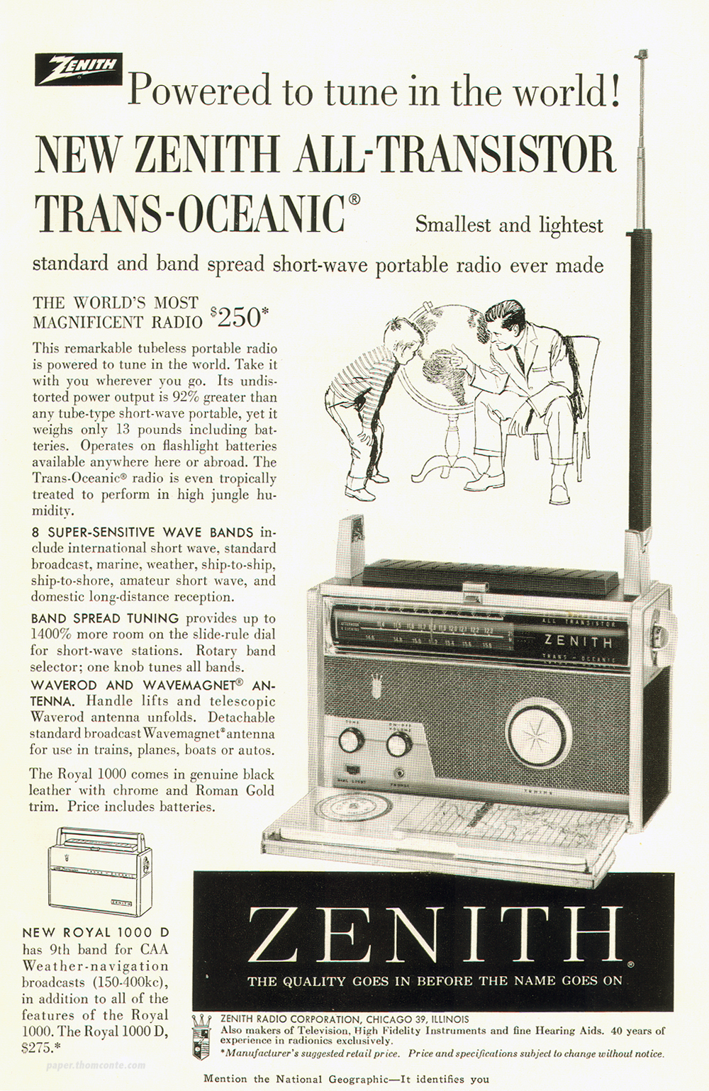 Zenith All-Transistor Trans-Oceanic Radio