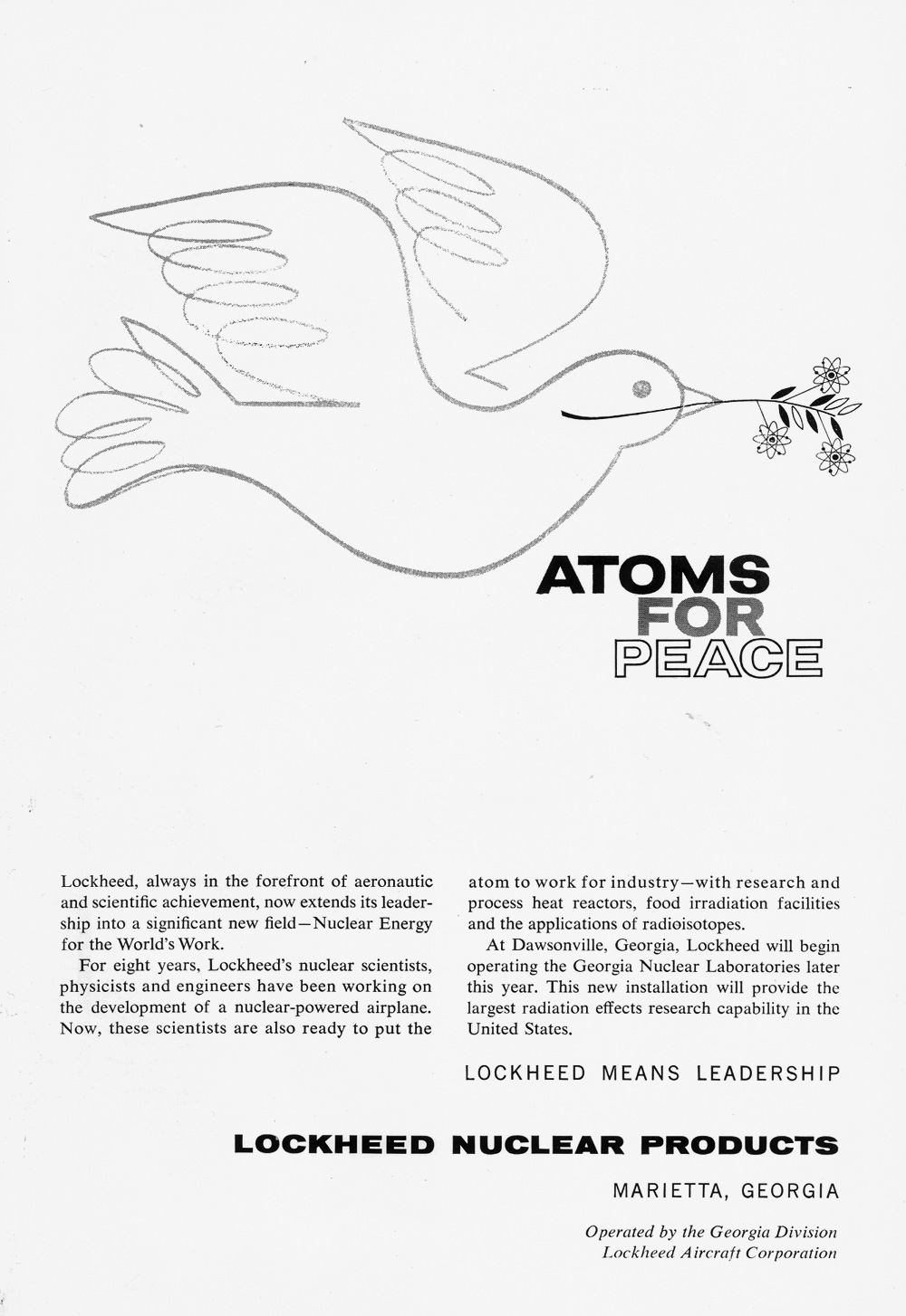 Lockheed Nuclear Products - Atoms for peace